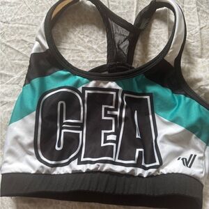 Varsity Sports Bra - Black, White, Teal